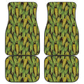 Hand-Drawn Corncob Pattern Print Front and Back Car Floor Mats