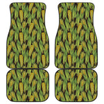 Hand-Drawn Corncob Pattern Print Front and Back Car Floor Mats