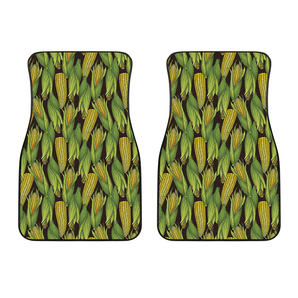 Hand-Drawn Corncob Pattern Print Front Car Floor Mats