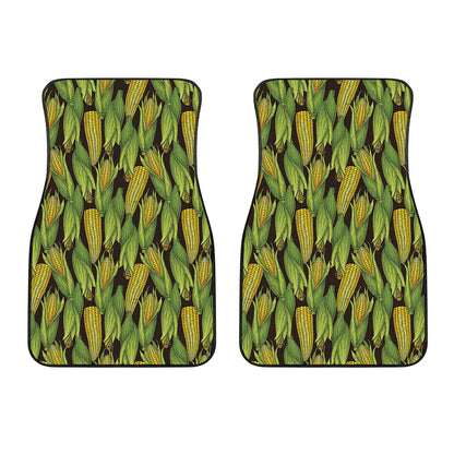 Hand-Drawn Corncob Pattern Print Front Car Floor Mats