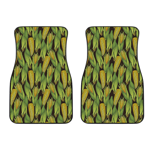 Hand-Drawn Corncob Pattern Print Front Car Floor Mats