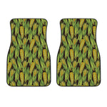 Hand-Drawn Corncob Pattern Print Front Car Floor Mats