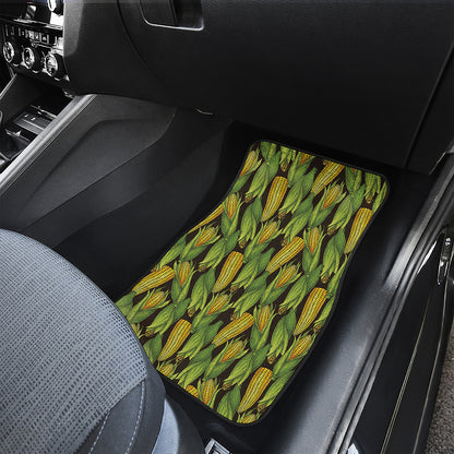Hand-Drawn Corncob Pattern Print Front Car Floor Mats