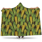 Hand-Drawn Corncob Pattern Print Hooded Blanket