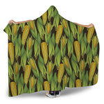 Hand-Drawn Corncob Pattern Print Hooded Blanket