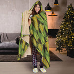 Hand-Drawn Corncob Pattern Print Hooded Blanket