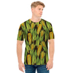 Hand-Drawn Corncob Pattern Print Men's T-Shirt