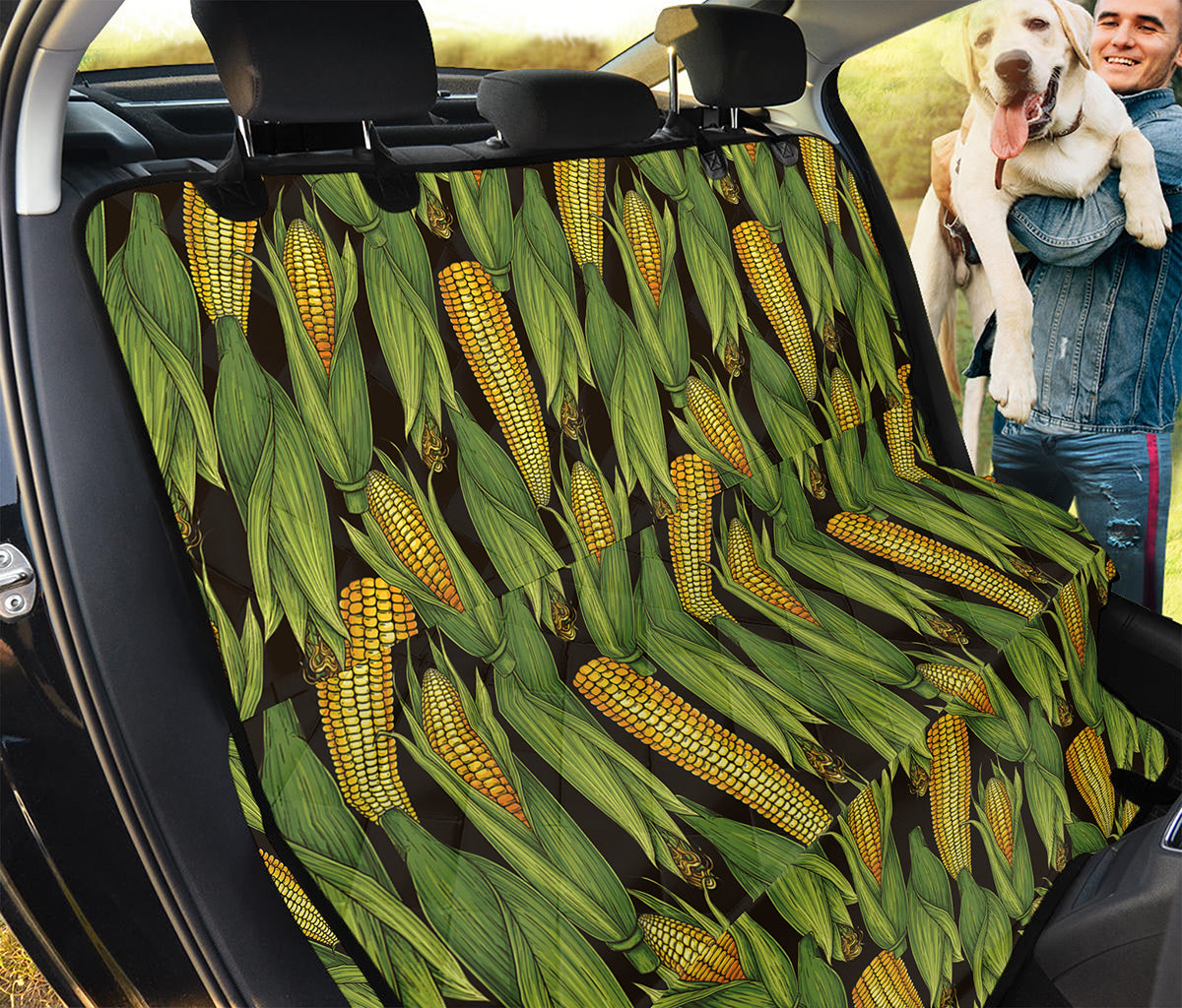 Hand-Drawn Corncob Pattern Print Pet Car Back Seat Cover
