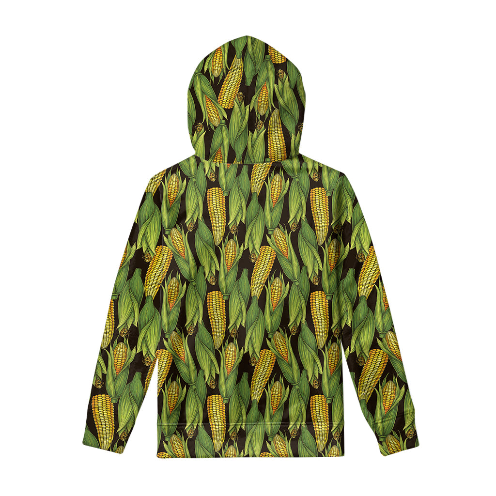 Hand-Drawn Corncob Pattern Print Pullover Hoodie