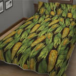 Hand-Drawn Corncob Pattern Print Quilt Bed Set