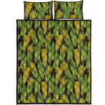 Hand-Drawn Corncob Pattern Print Quilt Bed Set