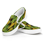 Hand-Drawn Corncob Pattern Print White Slip On Shoes