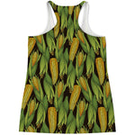 Hand-Drawn Corncob Pattern Print Women's Racerback Tank Top