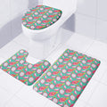 Hand Drawn Dragon Fruit Pattern Print 3 Piece Bath Mat Set