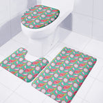 Hand Drawn Dragon Fruit Pattern Print 3 Piece Bath Mat Set