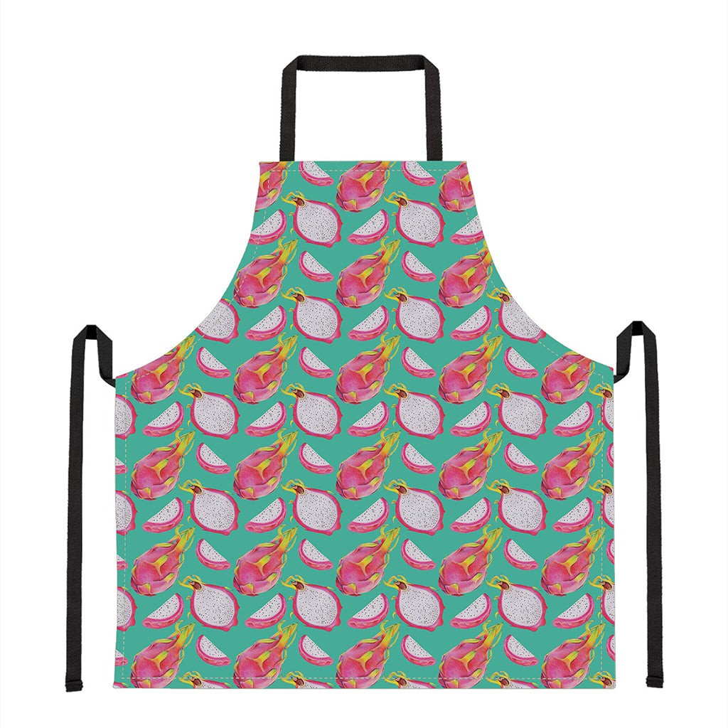 Hand Drawn Dragon Fruit Pattern Print Apron