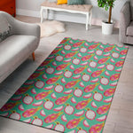 Hand Drawn Dragon Fruit Pattern Print Area Rug