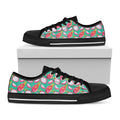 Hand Drawn Dragon Fruit Pattern Print Black Low Top Sneakers