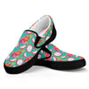 Hand Drawn Dragon Fruit Pattern Print Black Slip On Shoes