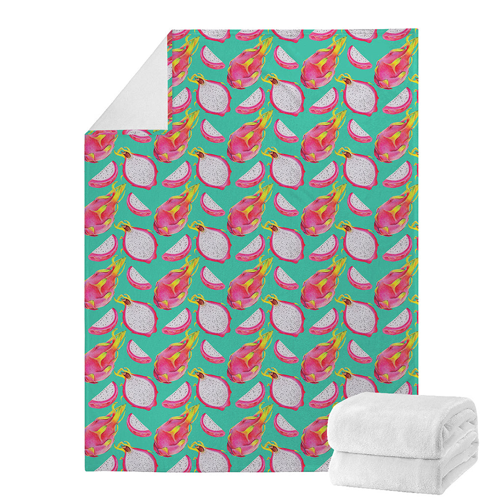Hand Drawn Dragon Fruit Pattern Print Blanket