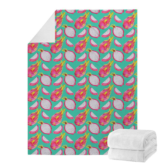 Hand Drawn Dragon Fruit Pattern Print Blanket
