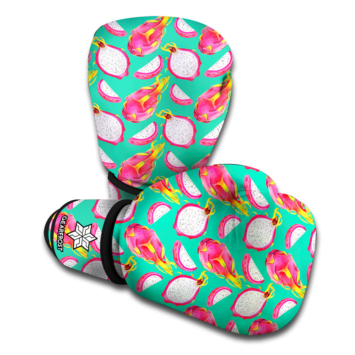 Hand Drawn Dragon Fruit Pattern Print Boxing Gloves