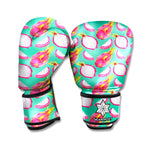 Hand Drawn Dragon Fruit Pattern Print Boxing Gloves