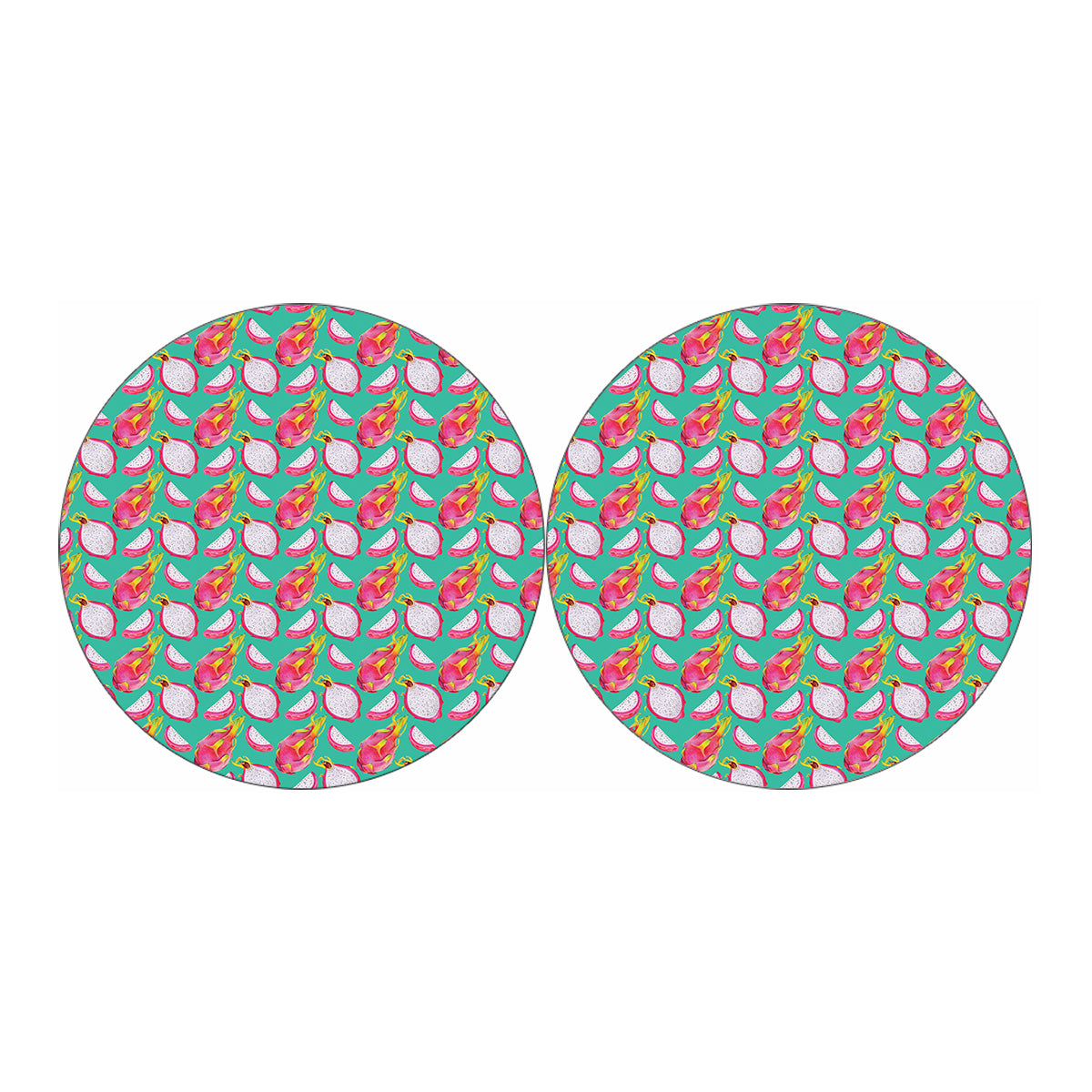 Hand Drawn Dragon Fruit Pattern Print Car Coasters