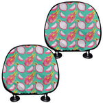 Hand Drawn Dragon Fruit Pattern Print Car Headrest Covers