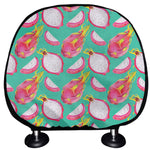 Hand Drawn Dragon Fruit Pattern Print Car Headrest Covers