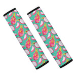 Hand Drawn Dragon Fruit Pattern Print Car Seat Belt Covers