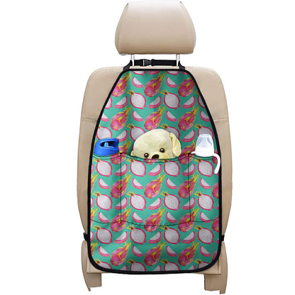 Hand Drawn Dragon Fruit Pattern Print Car Seat Organizers