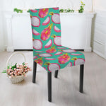 Hand Drawn Dragon Fruit Pattern Print Dining Chair Slipcover