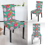 Hand Drawn Dragon Fruit Pattern Print Dining Chair Slipcover