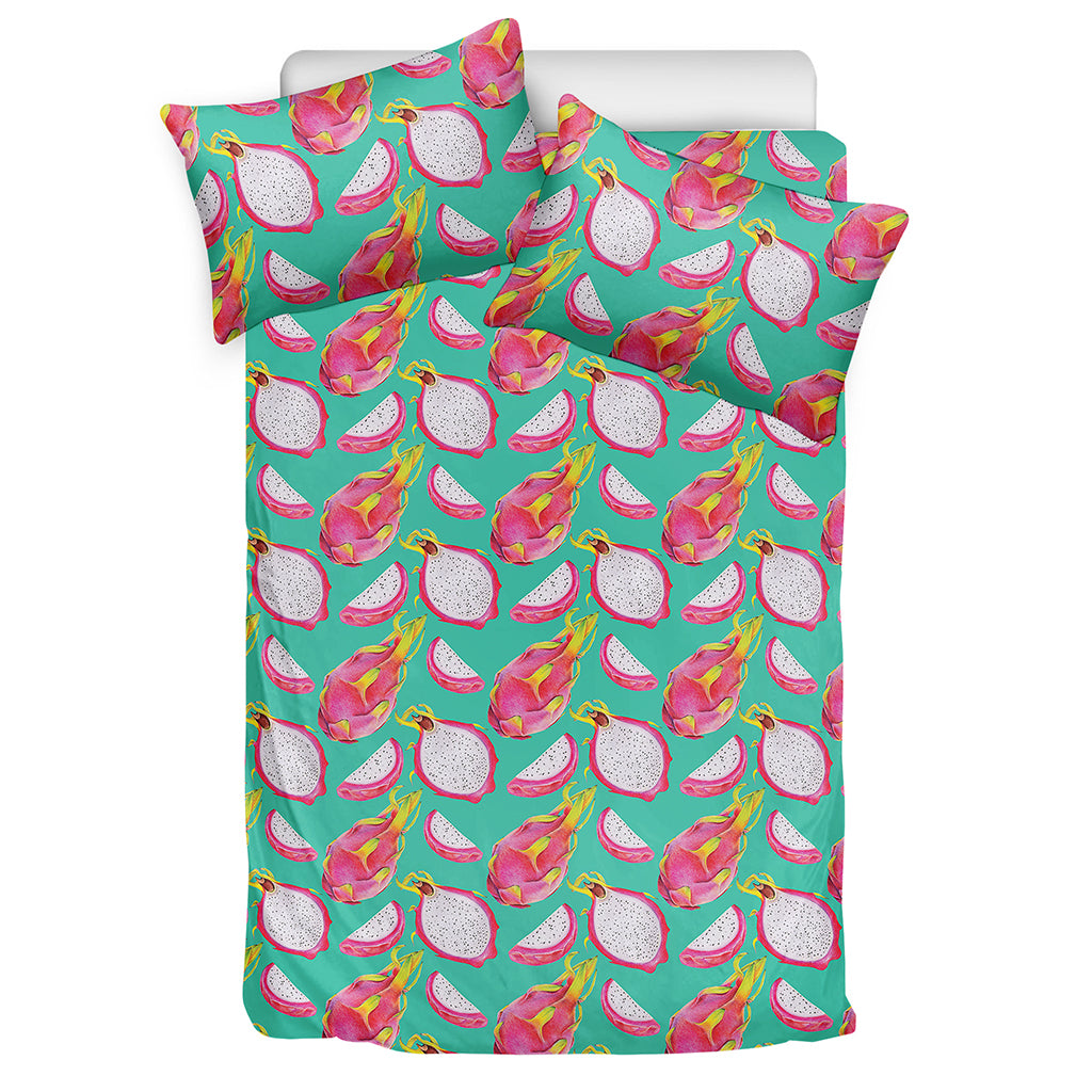Hand Drawn Dragon Fruit Pattern Print Duvet Cover Bedding Set
