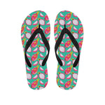 Hand Drawn Dragon Fruit Pattern Print Flip Flops