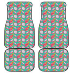 Hand Drawn Dragon Fruit Pattern Print Front and Back Car Floor Mats