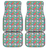 Hand Drawn Dragon Fruit Pattern Print Front and Back Car Floor Mats