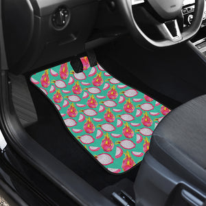 Hand Drawn Dragon Fruit Pattern Print Front and Back Car Floor Mats