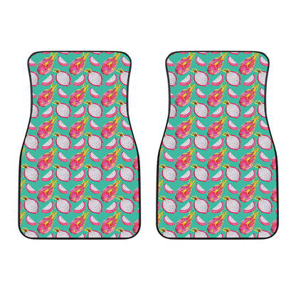 Hand Drawn Dragon Fruit Pattern Print Front Car Floor Mats