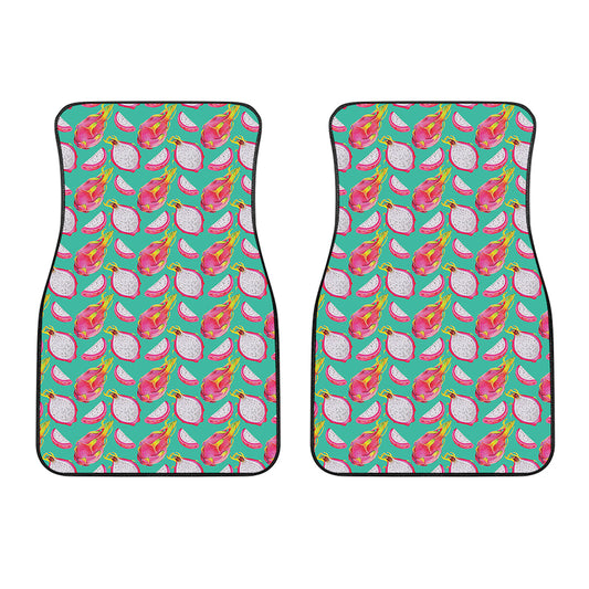 Hand Drawn Dragon Fruit Pattern Print Front Car Floor Mats
