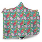 Hand Drawn Dragon Fruit Pattern Print Hooded Blanket