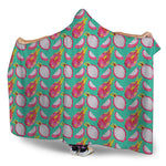 Hand Drawn Dragon Fruit Pattern Print Hooded Blanket