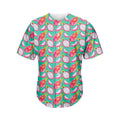 Hand Drawn Dragon Fruit Pattern Print Men's Baseball Jersey