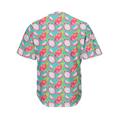 Hand Drawn Dragon Fruit Pattern Print Men's Baseball Jersey
