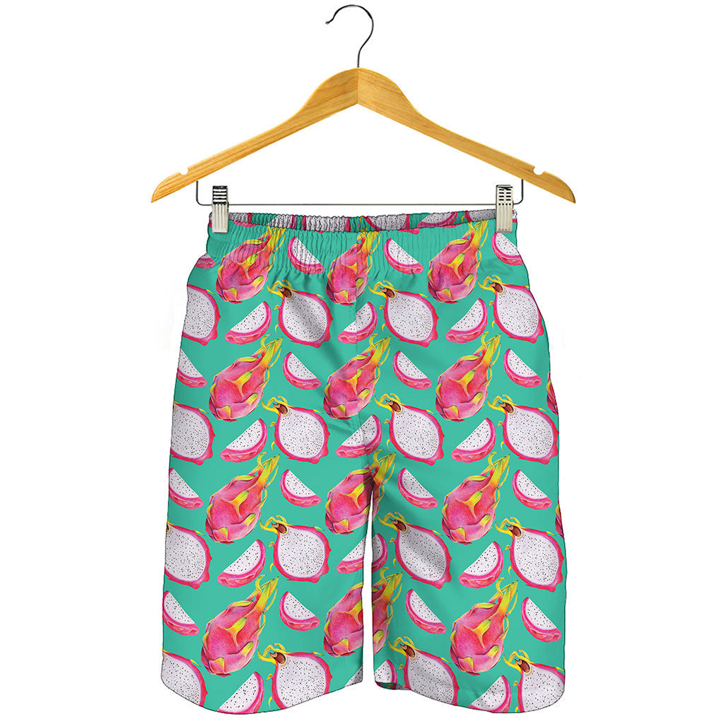 Hand Drawn Dragon Fruit Pattern Print Men's Shorts