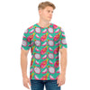 Hand Drawn Dragon Fruit Pattern Print Men's T-Shirt