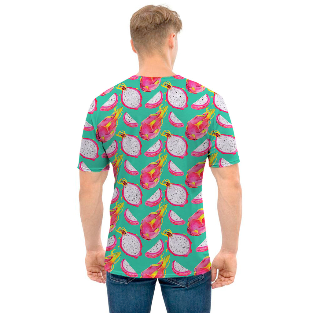 Hand Drawn Dragon Fruit Pattern Print Men's T-Shirt