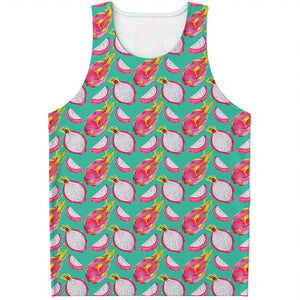 Hand Drawn Dragon Fruit Pattern Print Men's Tank Top