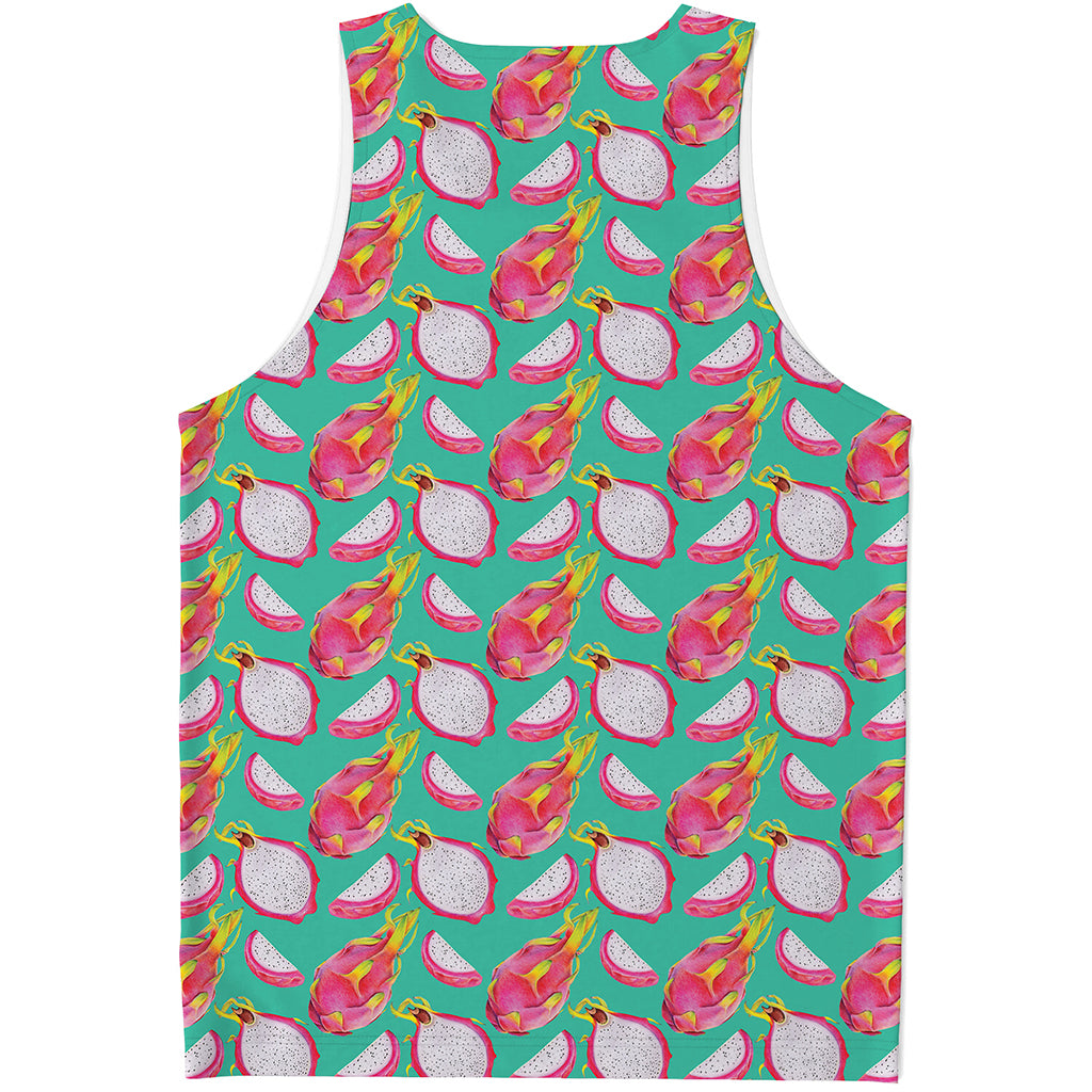 Hand Drawn Dragon Fruit Pattern Print Men's Tank Top